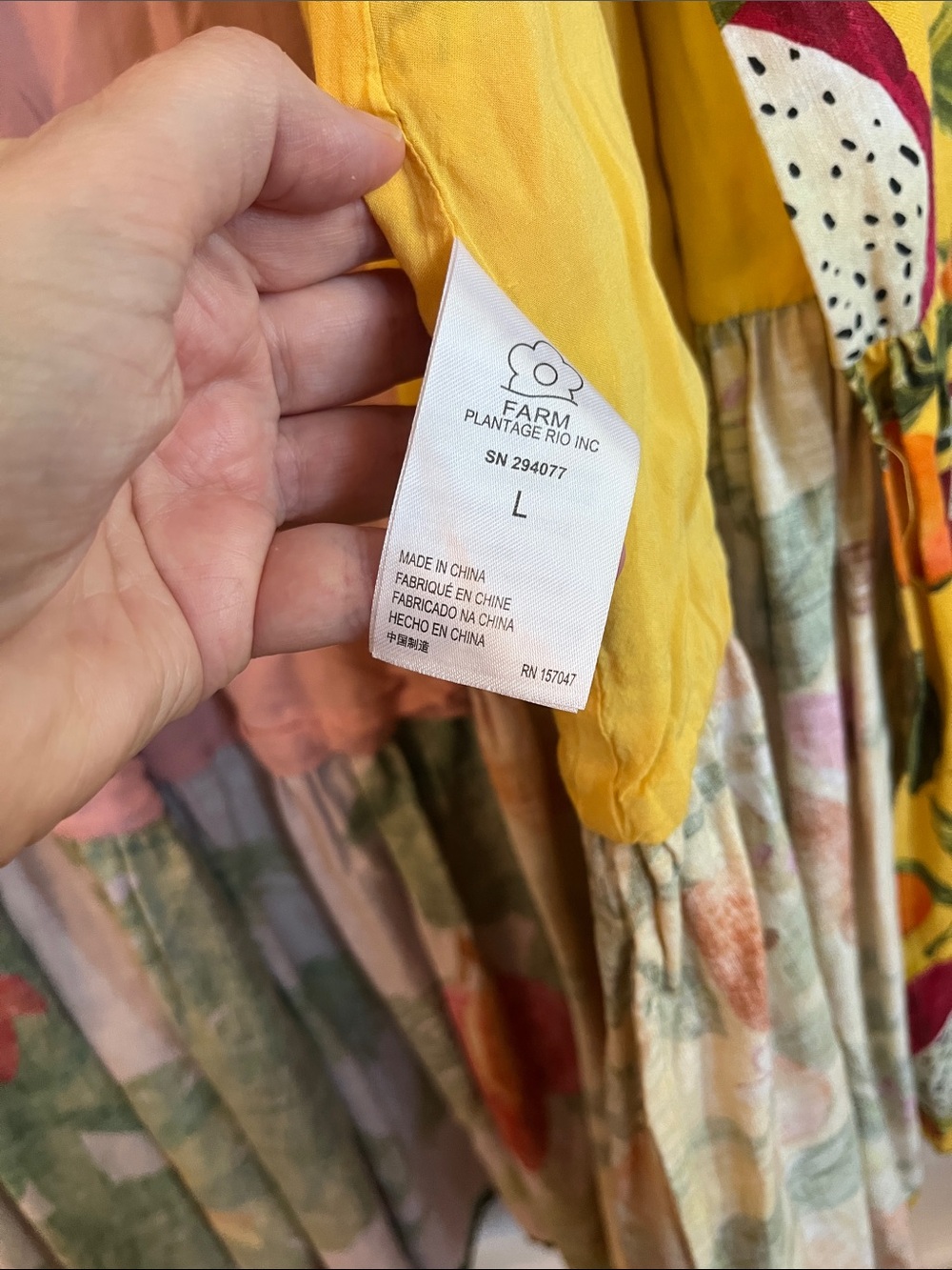 FARM RIO Tropical Mix Print Wrap Linen Maxi Dress - Multicolor L - Picture 12 of 13